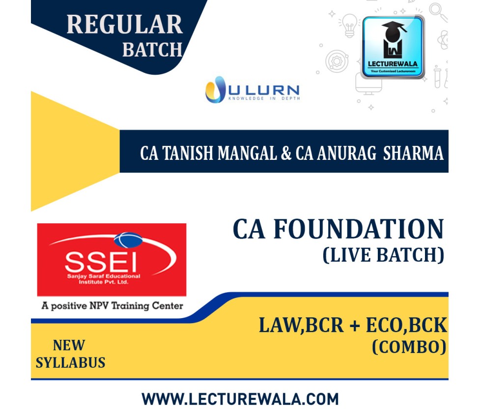 CA Foundation Combo (Law , BCR + Eco , BCK) Live Batch Regular Course ...